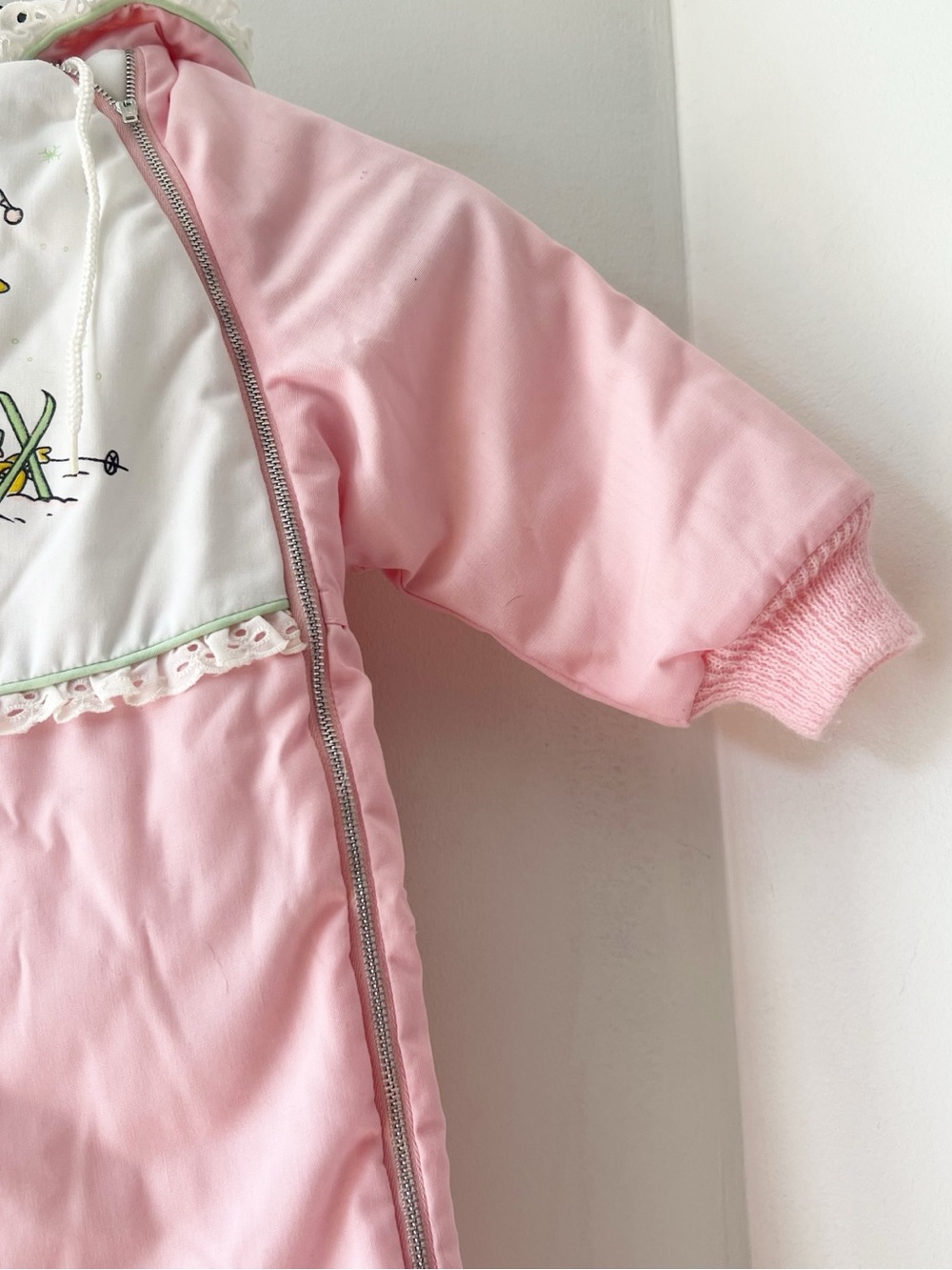 Vintage Sesame Street Big Bird Pink Snowsuit | Size 2 | Union USA Made - Picture 3 of 13